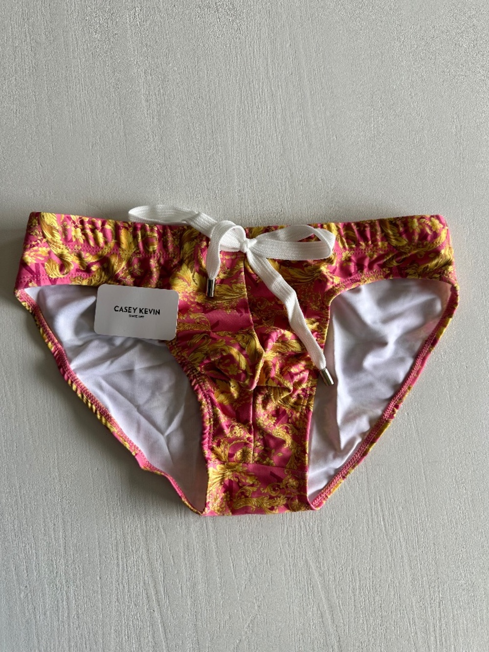 Casey Kevin Men's Swimming Brief Printed Triangle Swimwear Bikini Bathing Suit